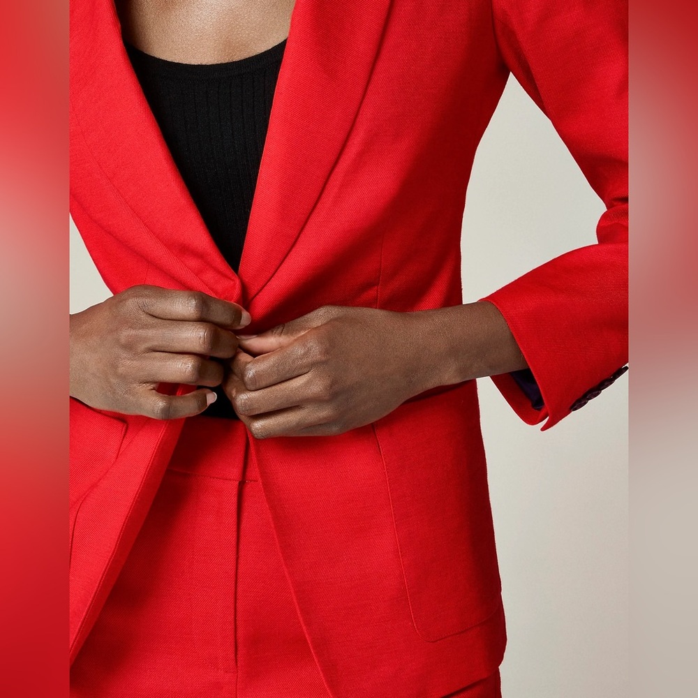 NWT J. Crew Helena Blazer In Stretch Linen Blend - Picture 2 of 7